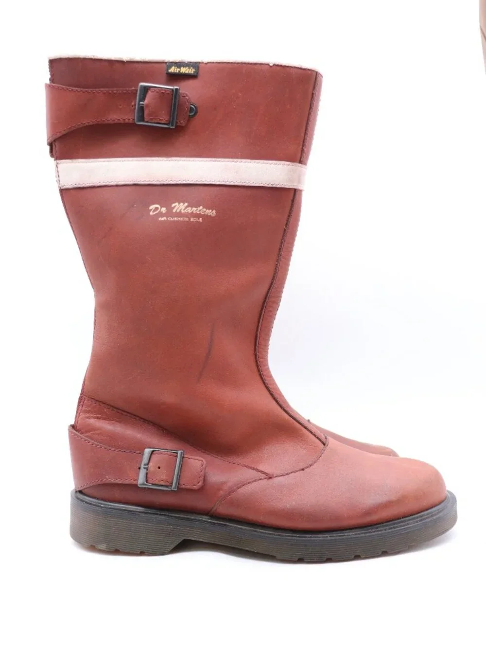 Doc Dr. Martens Steven Brown Zipper Boots Mens Size 12 Buckle Pull On Boots